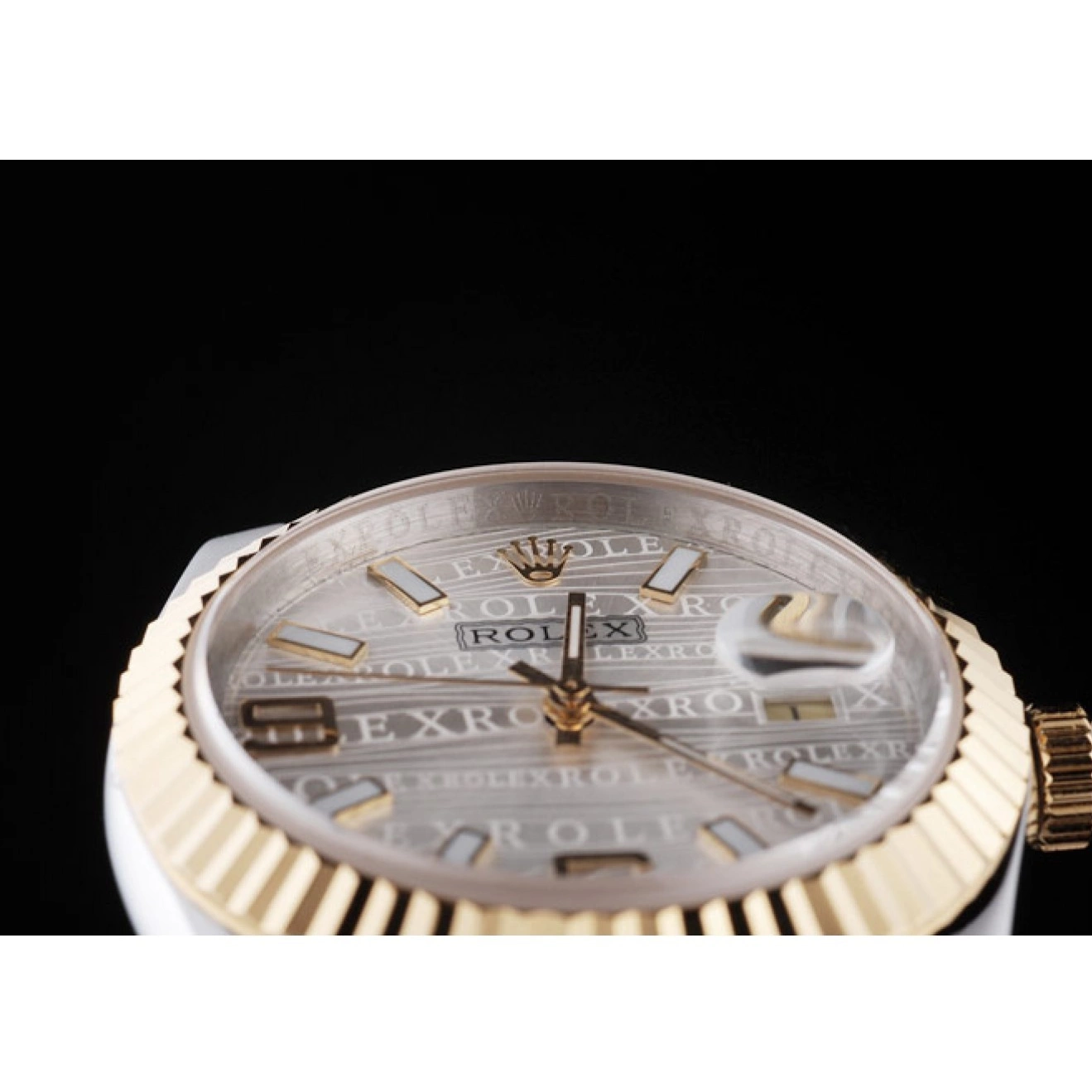 AAA replica watch DateJust Silver Dial Rolex 18k Stainless Plated Tone Gold Steel 98084 Two 0719